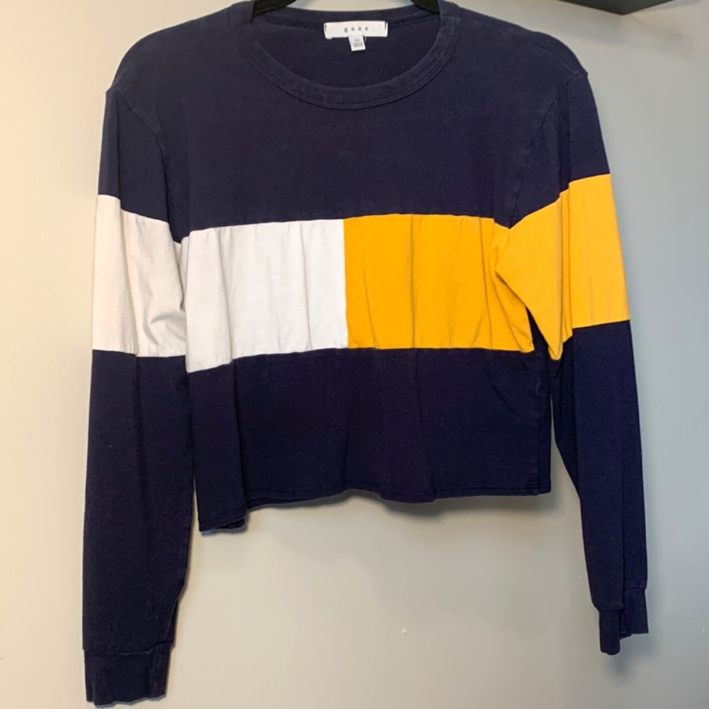 Color Block Long Sleeve Crop